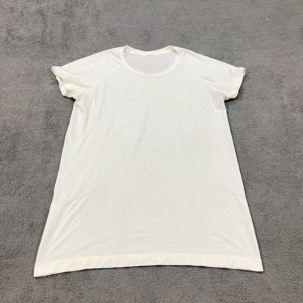 Lululemon White Crewneck Short Sleeve Athletic Shirt Women's Size Medium